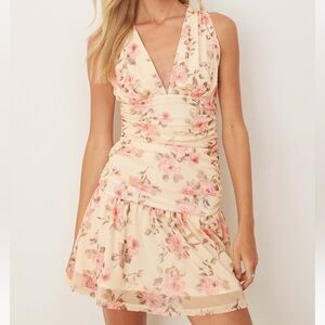 ASOS Yellow Floral Mini Dress